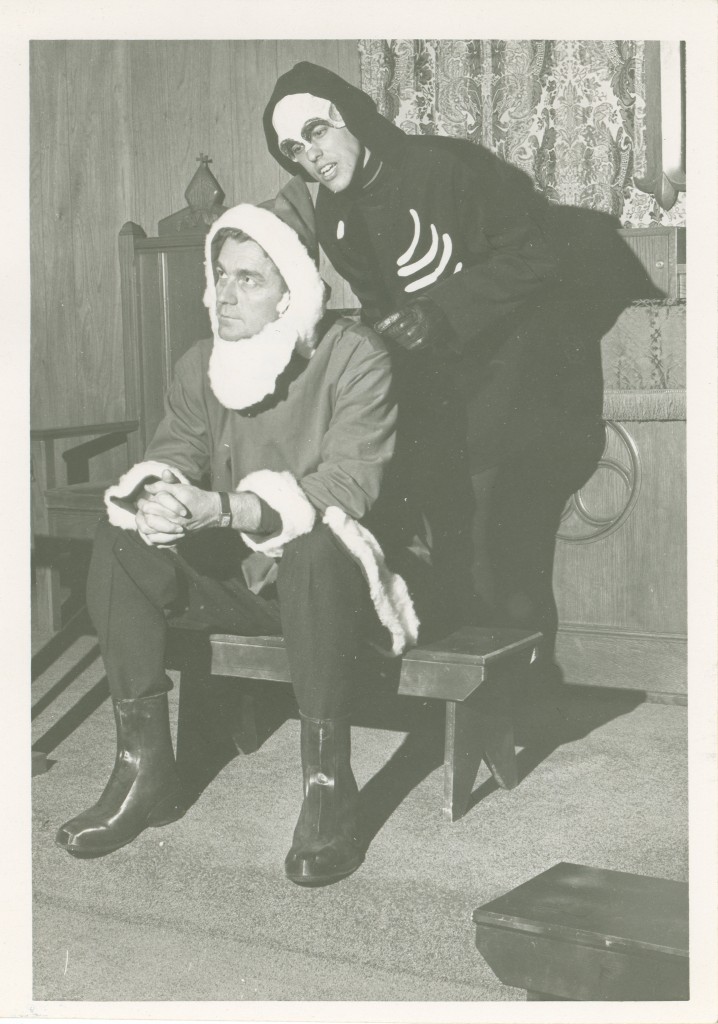 A Santa and a skeleton from an unknown play., 1967.