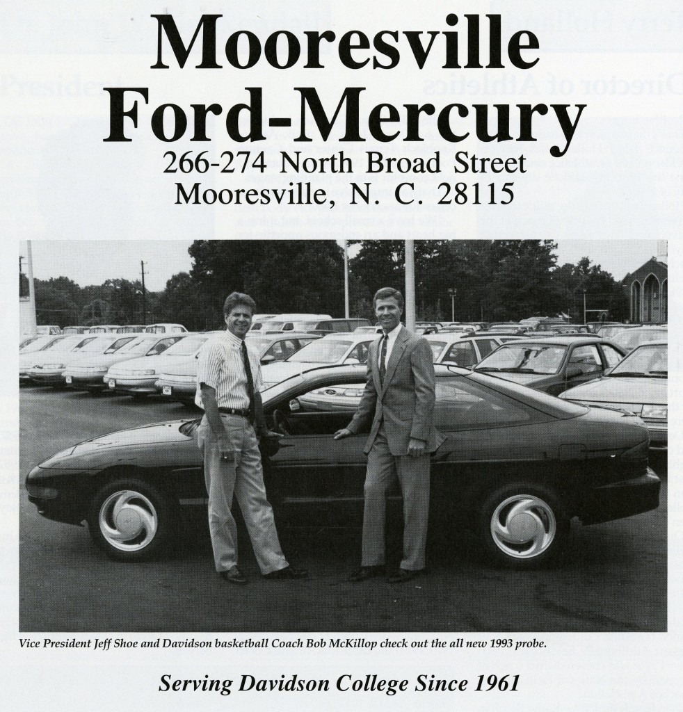 ... and also here, with Jeff Shoe of Mooresville Ford-Mercury, for the 1992 - 1993 media guide.